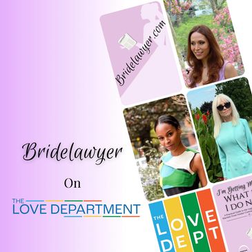 Picture with Bridelawyers and The Love Department logos with pictures of 3 females