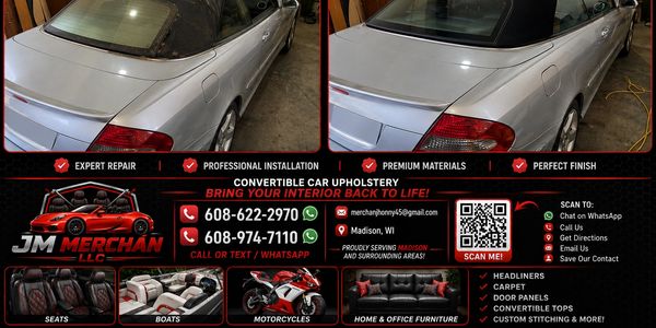 Convertible top installation. New and classic cars. 
