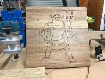 Customer asked for Shrek to be laser etched on their board