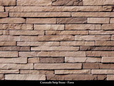 Stone Cladding-Coronado Stone Veneer - Manufactured Veneer - Coronado Strip Stone Fawn in Houston