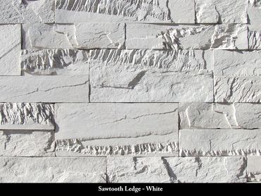 Manufactured Veneer_Coronado Stone Veneer_Saw tooth Ledge White_ Houston_Americas Stone Company