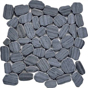 Mosaic Tile_Backsplash_Vein Matte Pebble Sliced Tile_Houston