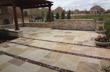 Natural Stone Pavers_Houston_Golden Fossil at Americas Stone Company