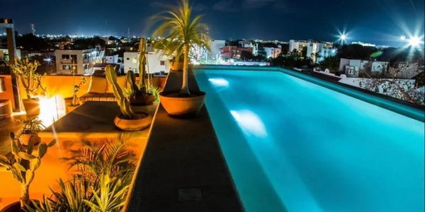 Rooftop pool in downtown