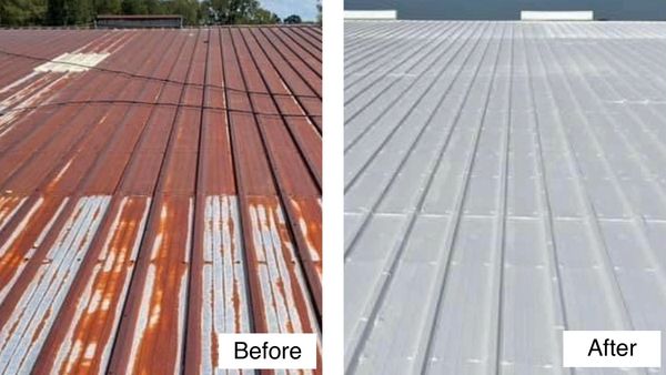 Before and after of our Metal Roof System.