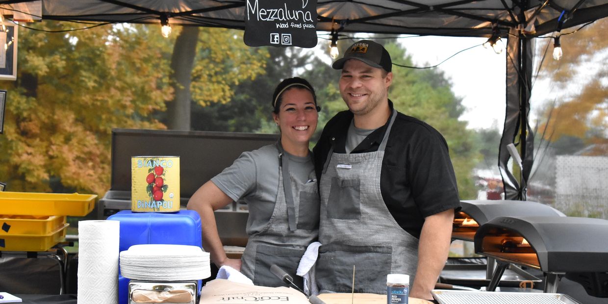 Owners, Ben and Samantha, at their very first event in October 2020