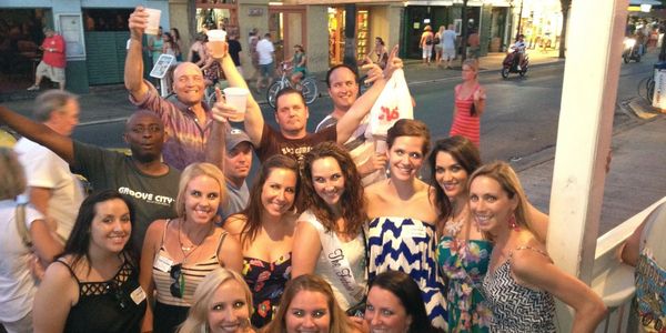 Original Key West Pub Crawl in front of the  Rick's Entertainment Complex