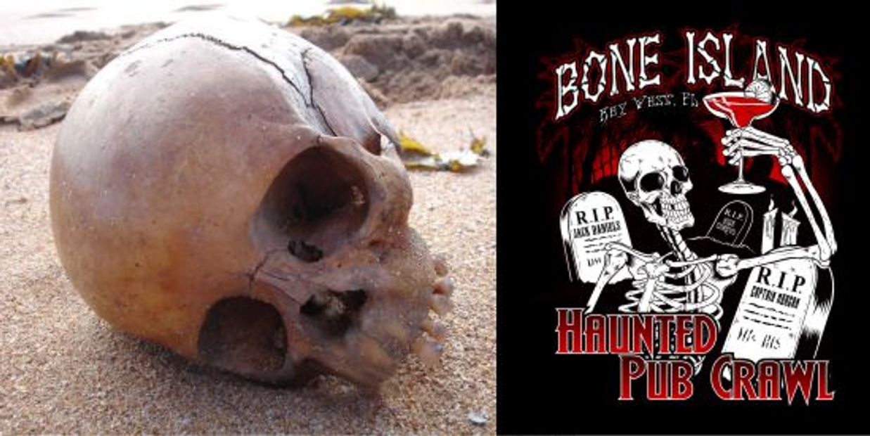 Bone Island haunted Pub Crawl logo in Key West Florida