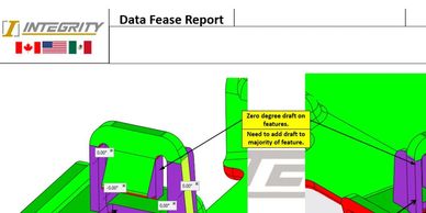 Injection molded part data feasibility report