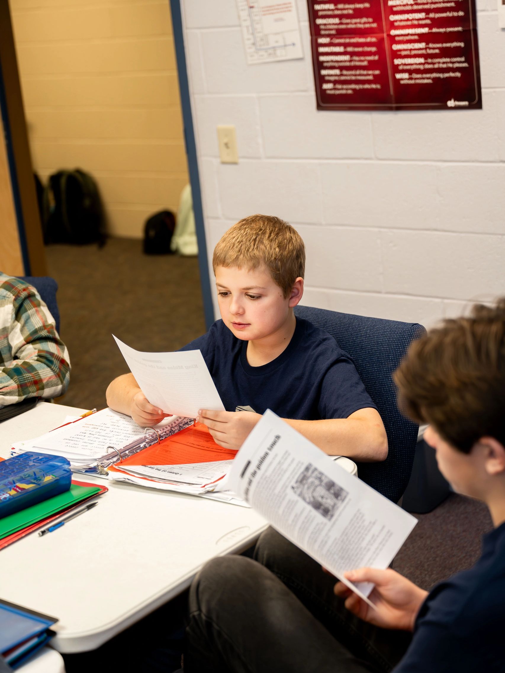 Students reading in history