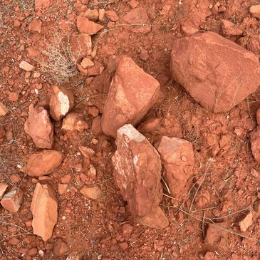 Red sandstone in natural environment.