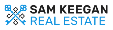 Logo for Sam Keegan Real Estate featuring crossed keys.