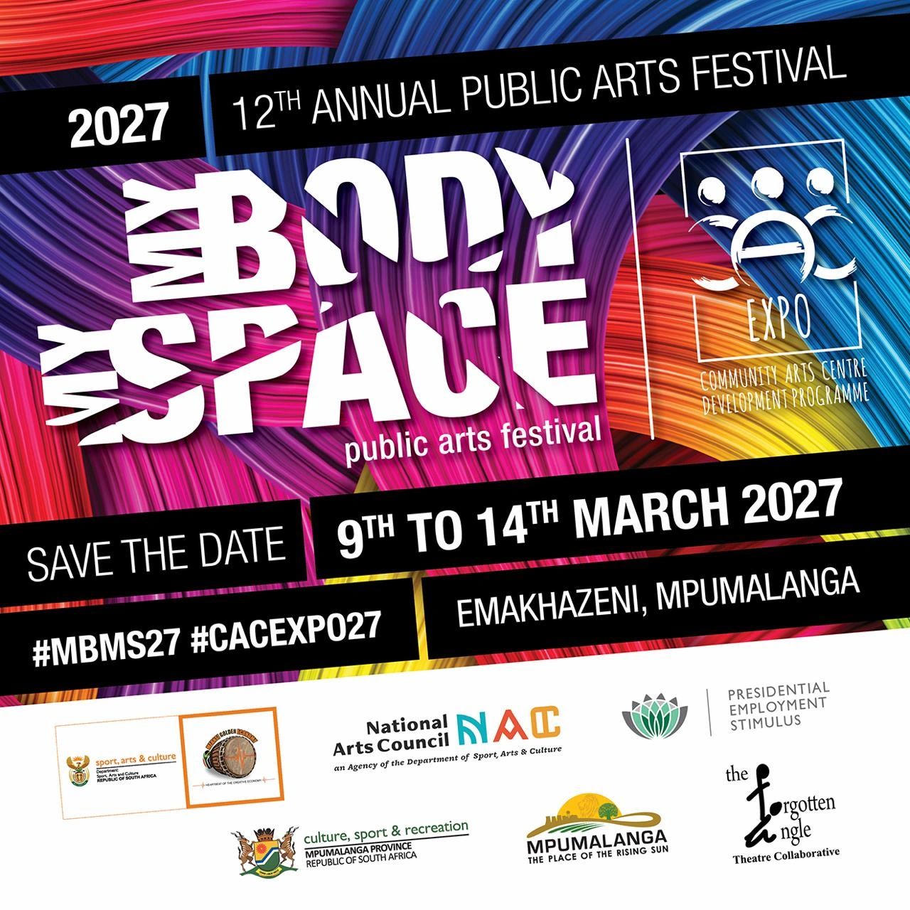 12th Annual My Body My Space Public Arts Festival in Emakhazeni, Mpumalanga, March 2027.