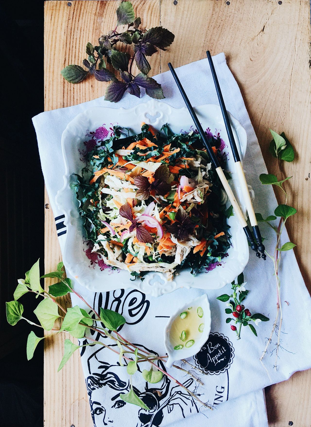 Supergreens Vietnamese Coleslaw with Roast Chicken 