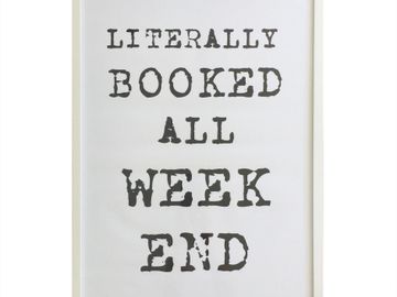 Bookish merchandise. Booklover framed print. Measurements 50cm x 70cm. 