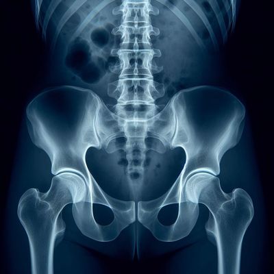 X-ray image of the sacroiliac joints.