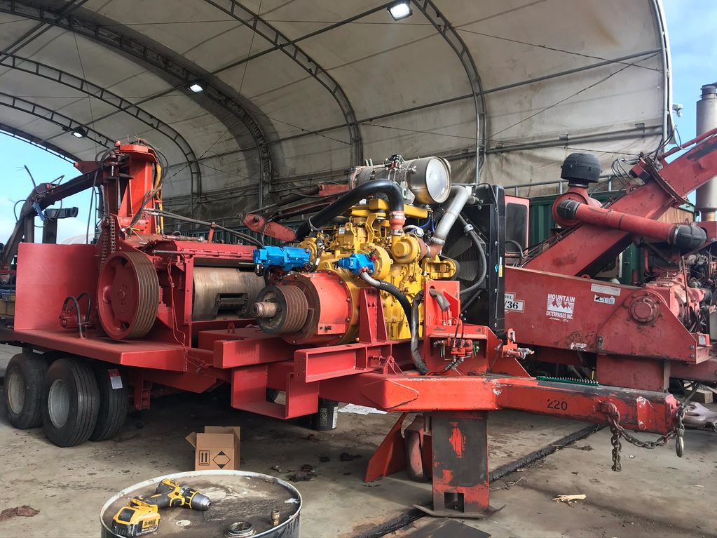 During modification and repair of commercial chipper
