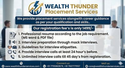 Wealth Thunder offers placement services with resume help, interview prep, and unlimited interviews.