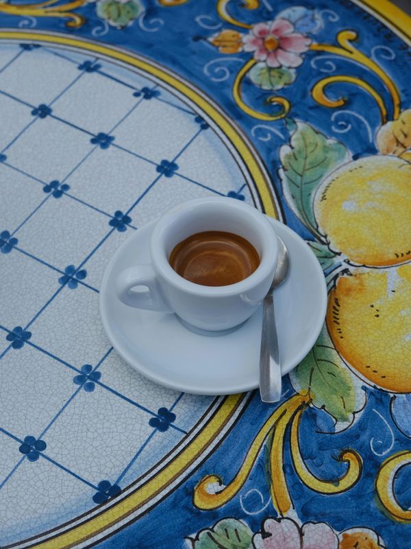 Sicilian art accompanied by an Espresso