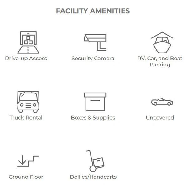 A list of storage facility amenities.