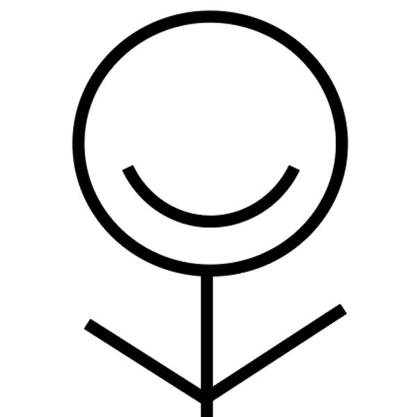 Simple stick figure with a smile.