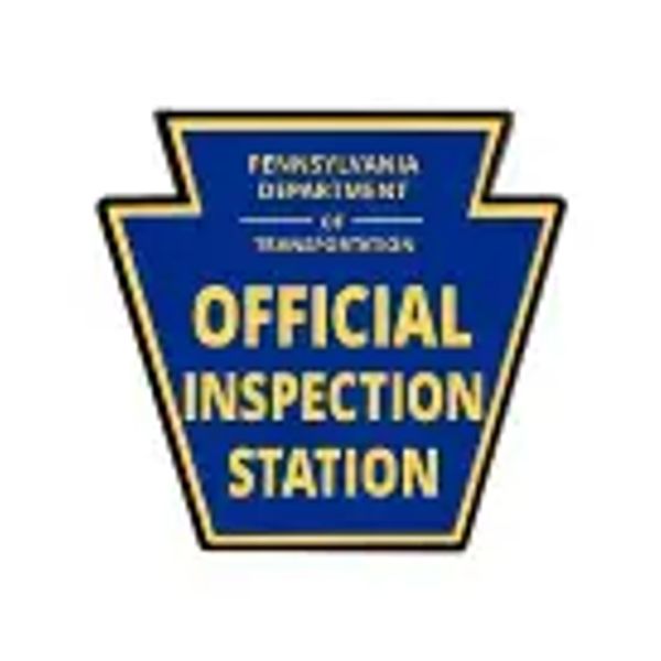 Pennsylvania Department of Transportation Official Inspection Station sign.