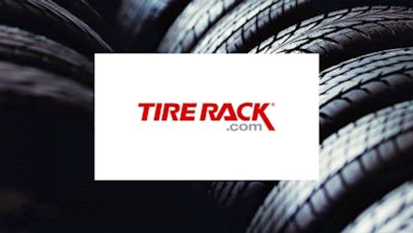 Close-up of stacked tires with Tire Rack logo overlay.