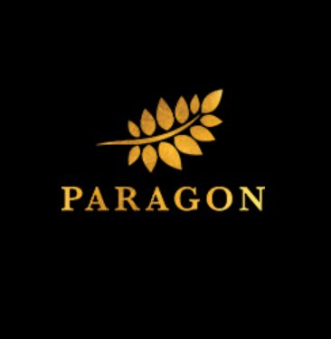 Golden leaf logo on black background with the word PARAGON.