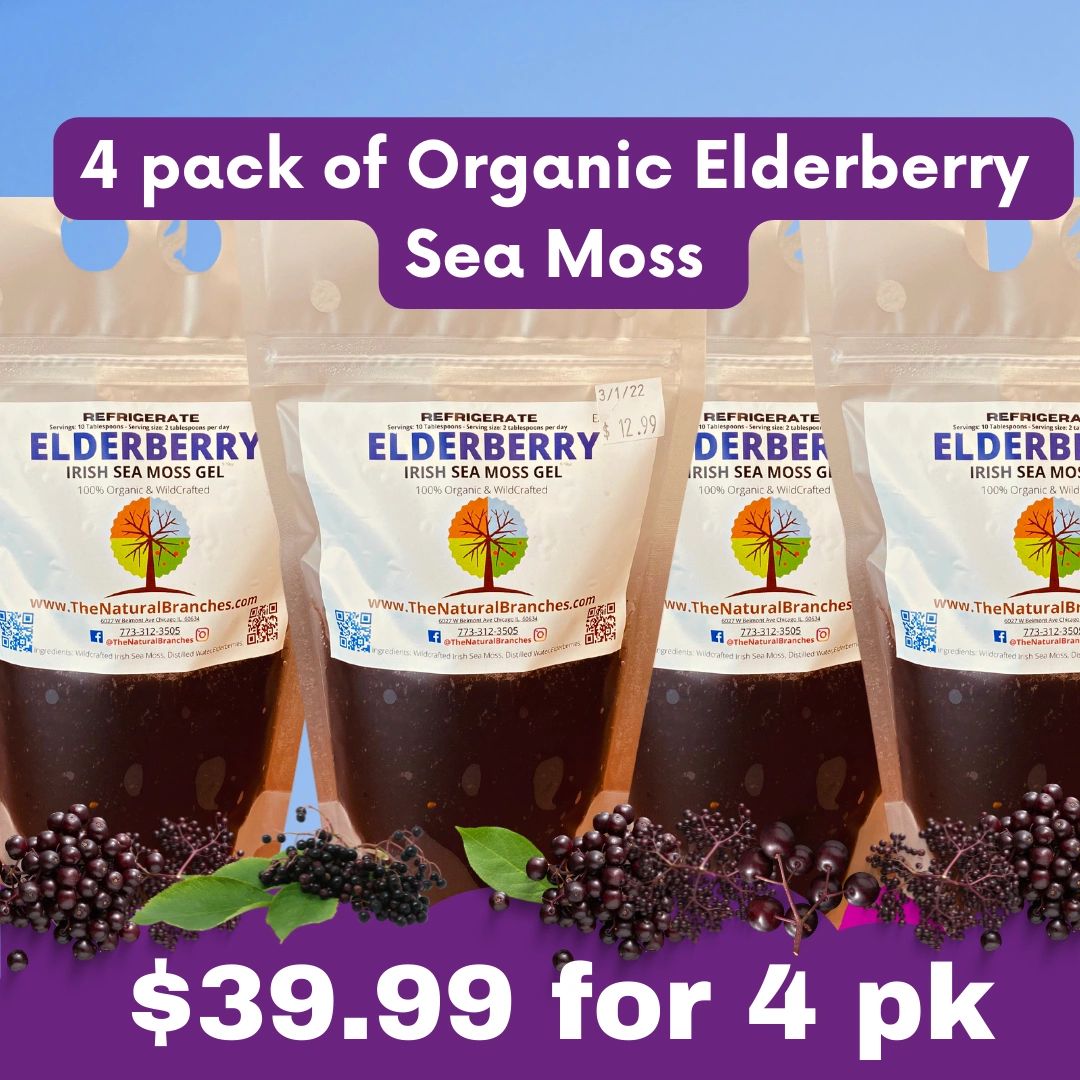 Organic Elderberry Sea Moss 4 pack (10oz)