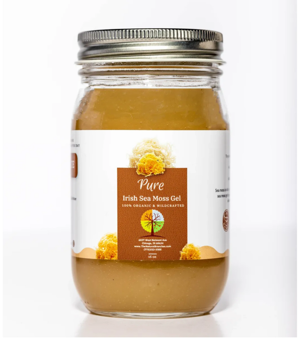 16oz Pure Irish Sea Moss Gel in Glass Mason Jar