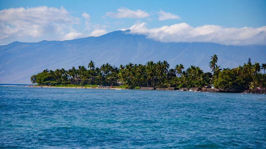 The North end of Lahaina with Molokai in the background