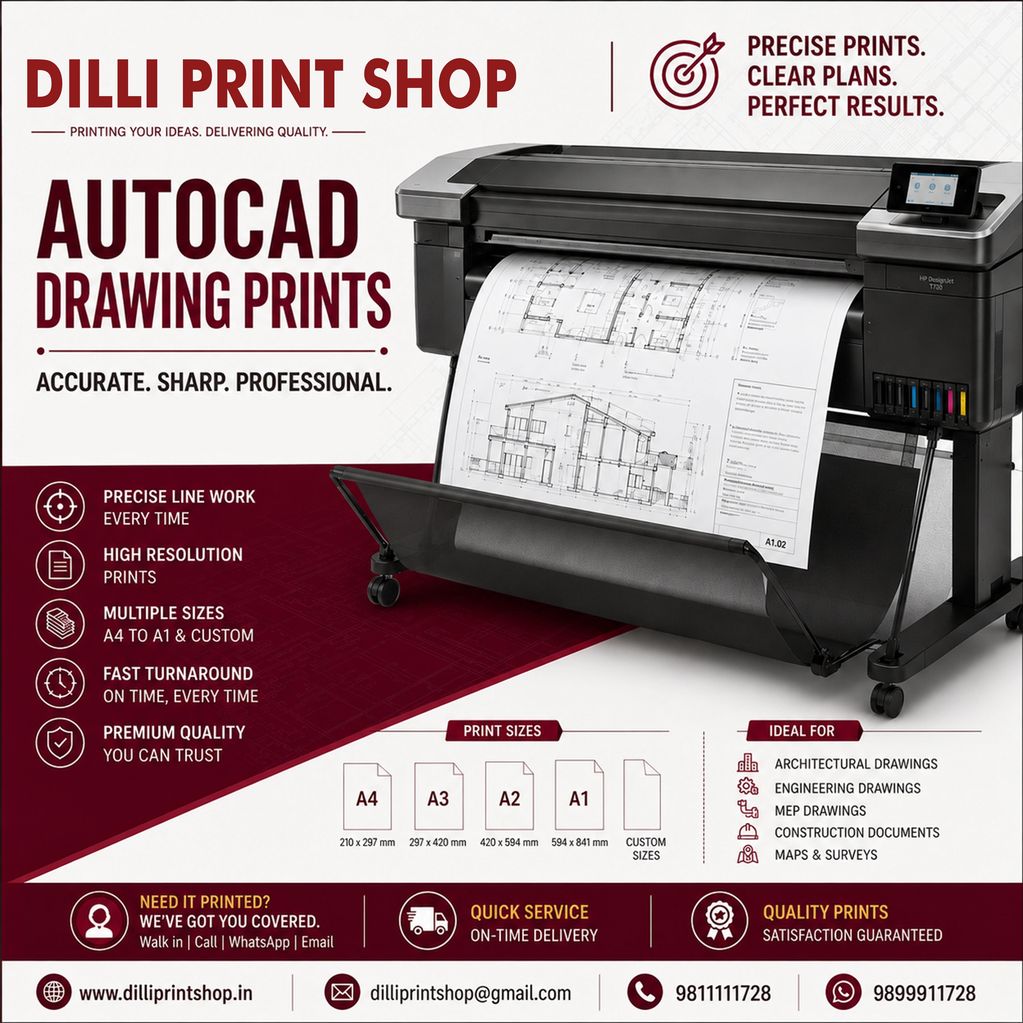 AutoCAD Drawing Prints at Dilli Print Shop