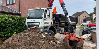 Our grab lorry on a muck away job get in touch for grab hire