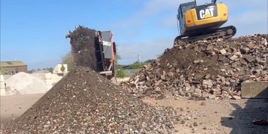 Our grab lorry on a muck away job get in touch for grab hire