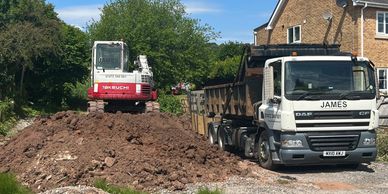 Our grab lorry on a muck away job get in touch for grab hire