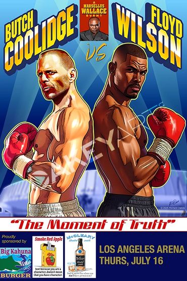 Butch Coolidge Vs. Floyd Wilson boxing poster of Pulp Fiction lore, 