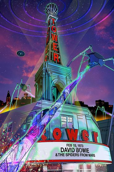 The Tower Theater under invasion by the Spiders from Mars, 1973