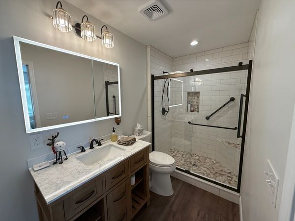 Full bathroom remodel at a Coldwater Lake house 