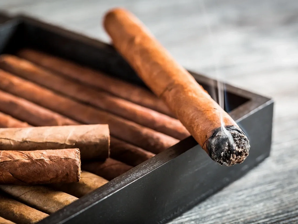 Hand rolled rustic smoking cigar