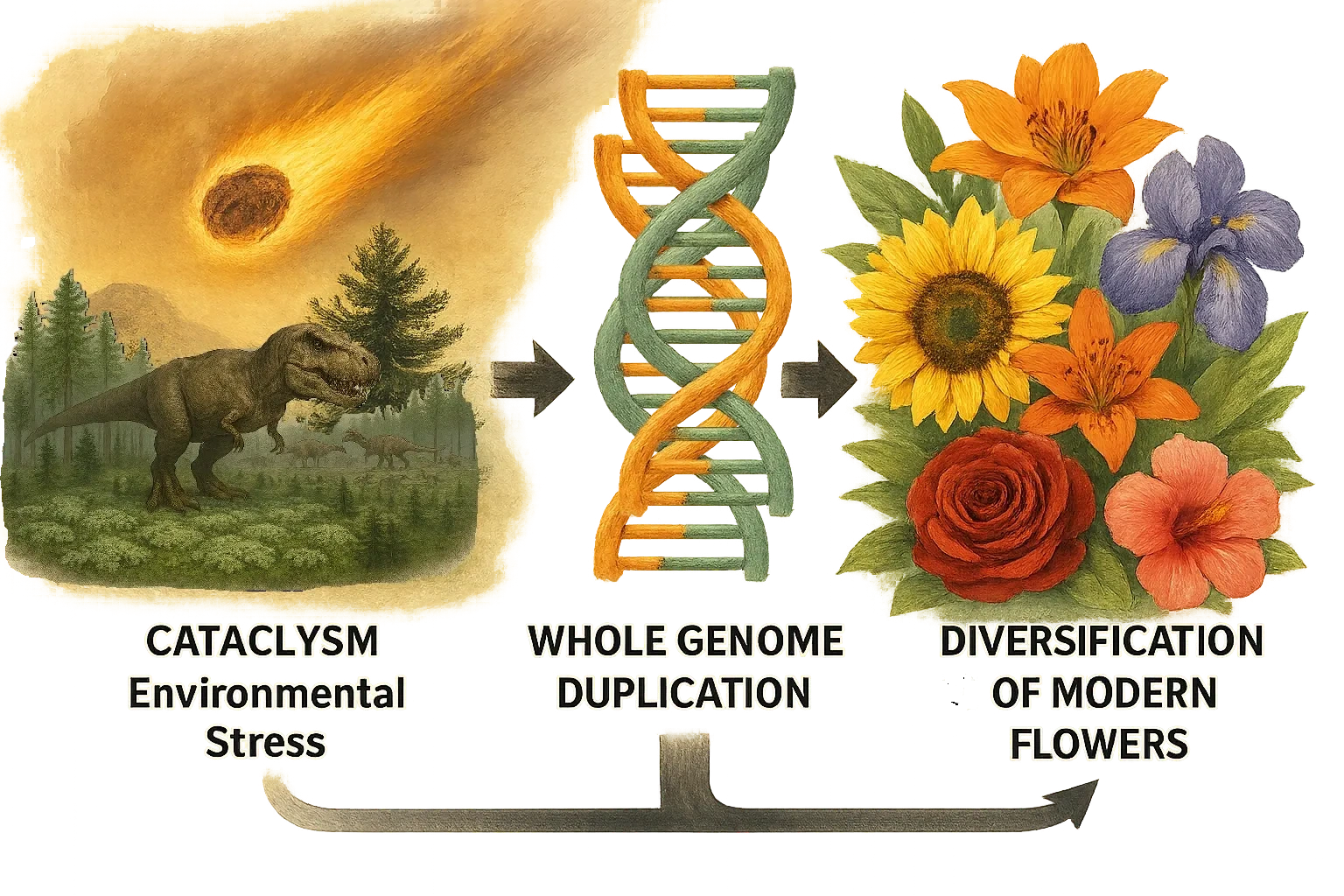 TAM: environmental stress, whole-genome duplication, and flowering-plant diversification.