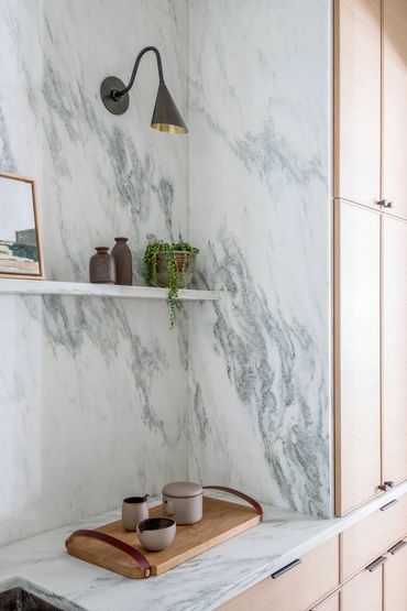 White Danby Marble Pantry Countertop