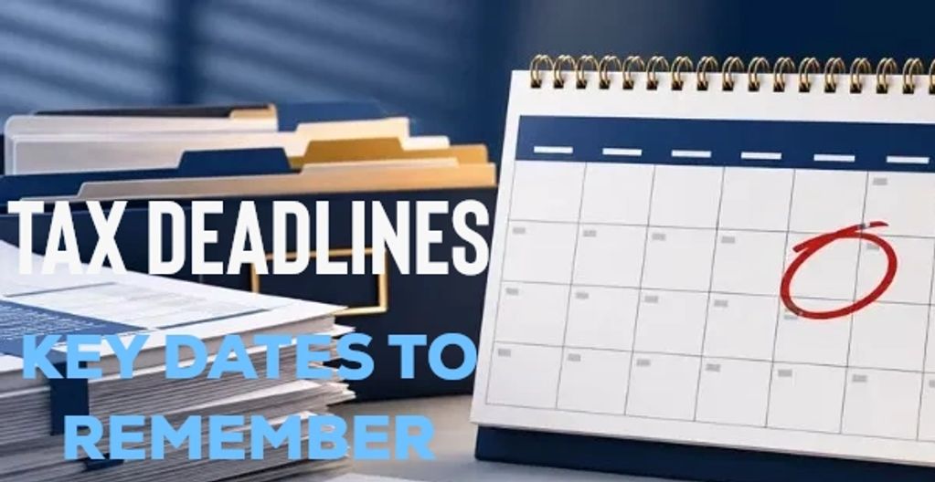 Tax deadline reminder with key dates and a red circled calendar date.