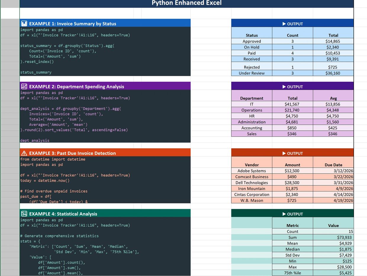 Python Enhanced Excel