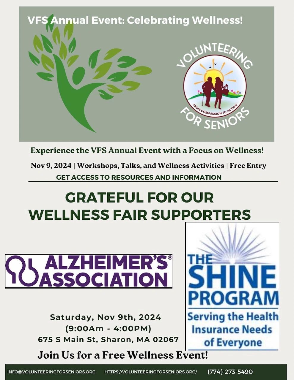 Alzheimer's Association and The Shine Prgram logos on event poster.