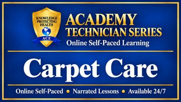 Promotional image for Carpet Care online course.