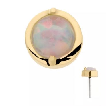 14K Synthetic opal