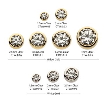 Bezel set 14K Lab Grown Diamonds