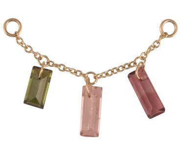 25mm Solid Gold Natural Tourmaline Accessory Chain
$375.00