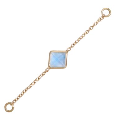 35mm Solid Gold Rainbow Moonstone Accessory Chain
$150.00