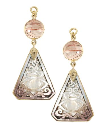 Copper Rutilated Quartz & Mother of Pearl Ornamental
$305.00/pair